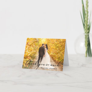 Cartão De Agradecimento Foto Elegante Bela Nota De Casamento De Caligrafia