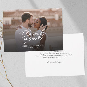 Cartão De Agradecimento Foto Elegante - Casamento Mão-Mão