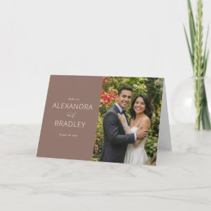 Cartão De Agradecimento Foto Elegante e Terrosa e Alegre
