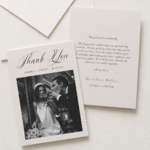 Cartão De Agradecimento Foto Elegante Velho Casamento de Dinheiro