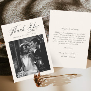 Cartão De Agradecimento Foto Elegante Velho Casamento de Dinheiro