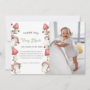 Cartão De Agradecimento Foto Elegante Watercolor Mushroom Woodland