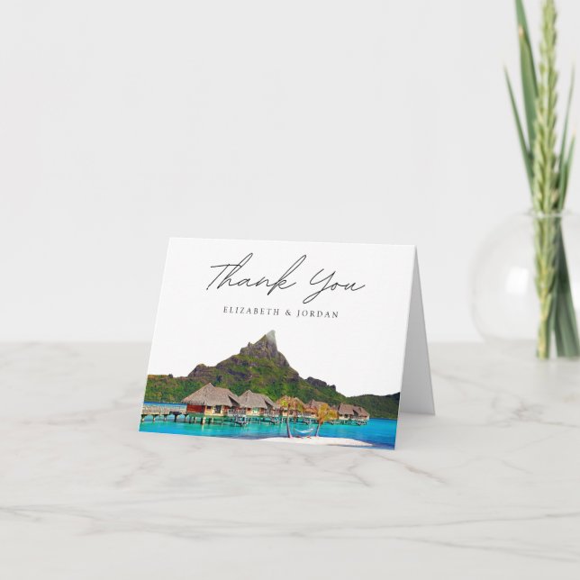Cartão De Agradecimento Foto em Branco de Bora Bora (Frente)
