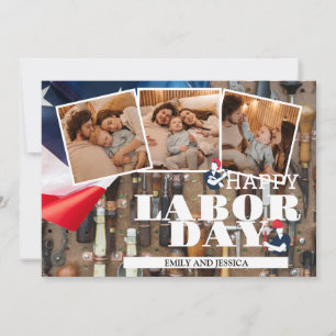 Cartão De Agradecimento Foto: Feliz Dia do Trabalho, Patriótica bandeira d