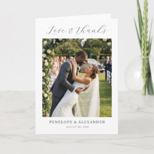 Cartão De Agradecimento Foto Floral Branca Alegre