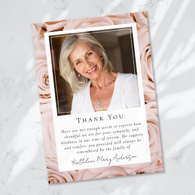 Cartão De Agradecimento Foto Floral Rosa Rosa Rosa Rosa Rosa, KeepsasaemMe (Criador carregado)
