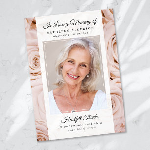 Cartão De Agradecimento Foto Floral Rosa Rosa Rosa Rosa Rosa, KeepsasaemMe