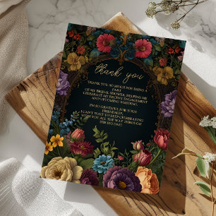 Cartão De Agradecimento Foto Floral Vintage Gótico Vitoriano Nupcial