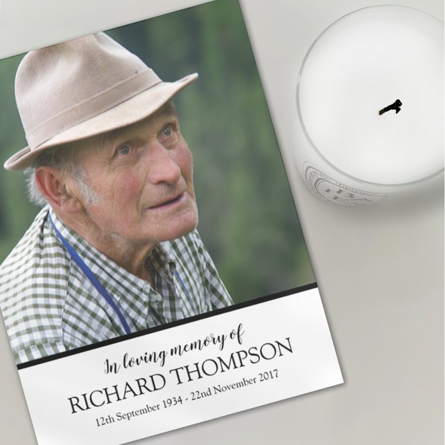 Cartão De Agradecimento Foto Funeral Obrigado Ordem de Serviço (Criador carregado)