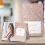 Cartão De Agradecimento Foto Glitter Dourada do Rosa da Primeira Comunhão<br><div class="desc">Rosa dourado ombre primeiro cartões de agradecimentos fotográfico de comunhão sagrado. Personalize com sua foto especial e obrigado sua mensagem em letras chic gold neste moderno design. Projetado por Thisnotme©</div>
