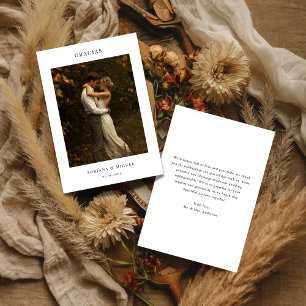 Cartão De Agradecimento Foto Gracias do Casamento Espanhol Moderno Elegant