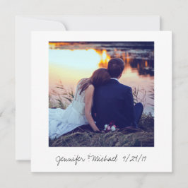 Cartão De Agradecimento Foto Instantânea Foto de Casamento Obrigado