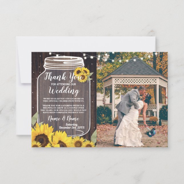 Cartão de Agradecimento Foto Jar Luminárias Girass (Frente)