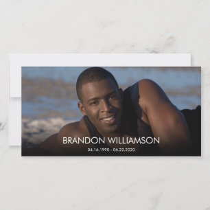 Cartão De Agradecimento Foto mantendo o nome Funeral Obrigado