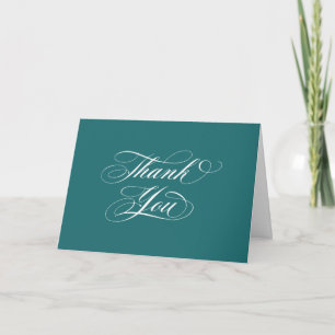 Cartão De Agradecimento Foto+Mensagem de Graduação de Script Elegante Turq