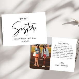 Cartão De Agradecimento Foto Mínima Para Minha Irmã No Dia Do Casamento