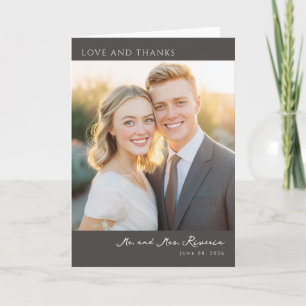 Cartão De Agradecimento Foto Minimalista Bege Quente