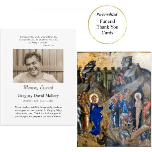 Cartão De Agradecimento Foto minimalista do Funeral Cristão Ortodoxo