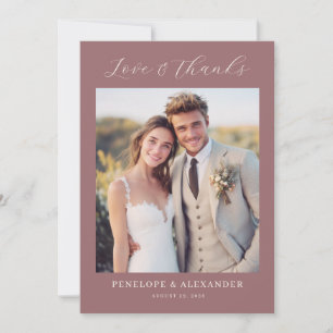 Cartão De Agradecimento Foto Minimalista Marrom Romântica