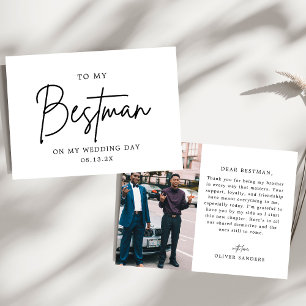 Cartão De Agradecimento Foto Minimalista Para Meu Padrinho No Meu Casament