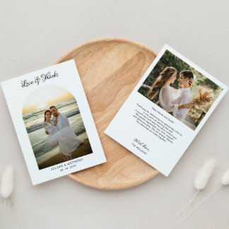 Cartão De Agradecimento Foto minimalista simples