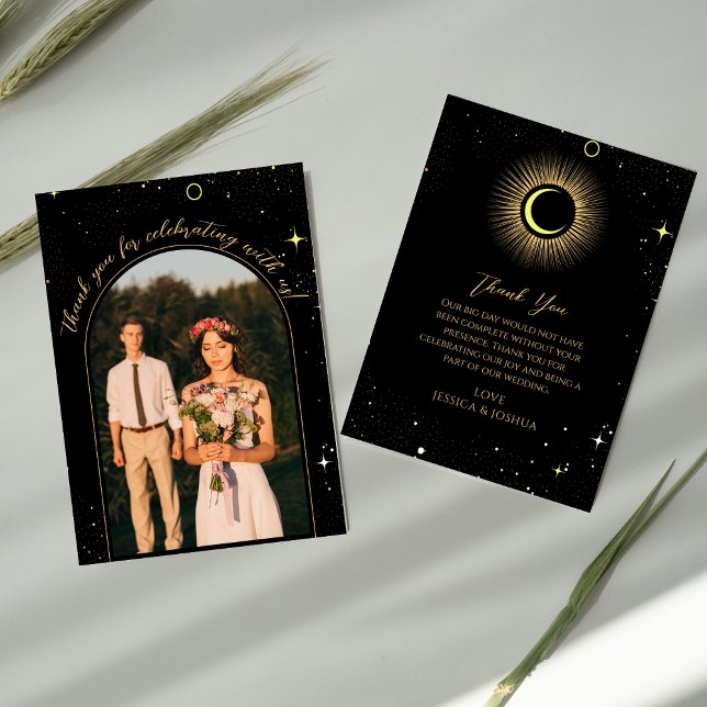 Cartão De Agradecimento Foto mística do arco preto celestial (Criador carregado)