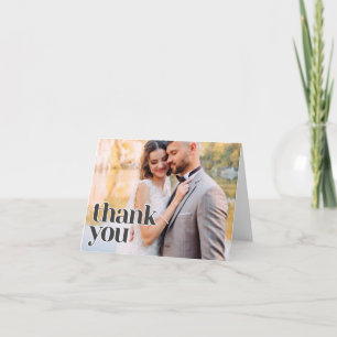 Cartão De Agradecimento Foto Moderna Casamento Obrigado