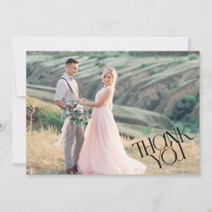 Cartão De Agradecimento Foto Moderna Casamento Obrigado