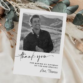 Cartão De Agradecimento Foto moderna de 50º aniversário