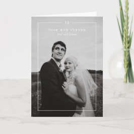 Cartão De Agradecimento Foto Moderna de Casamento em Preto e Branco Atempo