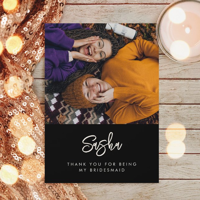 Cartão De Agradecimento Foto moderna e contemporânea de Bridesmaid (Criador carregado)