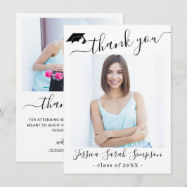 Cartão De Agradecimento FOTO Moderna e Simples de Graduação 2 Minimalista