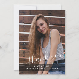 Cartão De Agradecimento FOTO Moderna e Simples de Graduação Minimalista