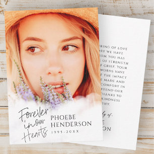 Cartão De Agradecimento Foto moderna memorial memorial em nossos corações