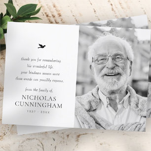Cartão De Agradecimento Foto moderna minimalista memorial