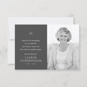 Cartão De Agradecimento Foto moderna minimalista memorial