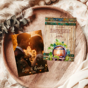 Cartão De Agradecimento Foto: Moderna Paisagem de Vinha de Aquarela Chic