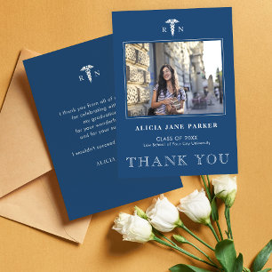 Cartão De Agradecimento Foto moderna simples da formatura de Enfermeiro