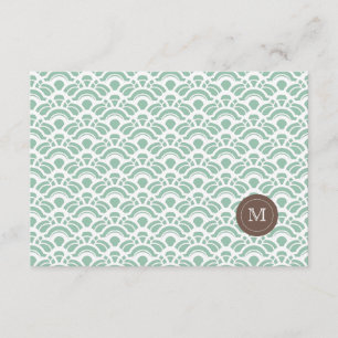 Cartão De Agradecimento Foto Obrigado Light Jade Pattern & Monograma