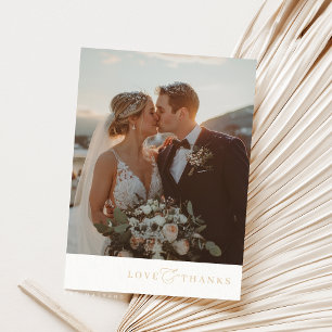 Cartão De Agradecimento FOTO OBRIGADO, SENHOR elegante e romântico beige