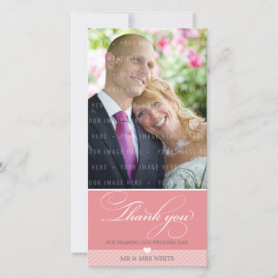 Cartão De Agradecimento FOTO OBRIGADO VOCÊ amável digita coral elegante