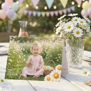 Cartão De Agradecimento Foto ONEderful Daisy 1º Aniversário