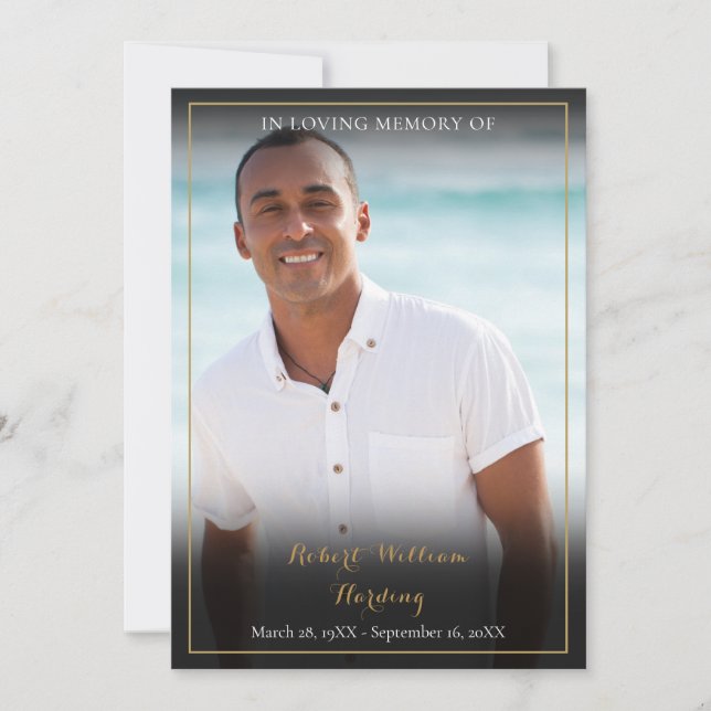 Cartão De Agradecimento Foto: Oração Memorial Funeral (Frente)