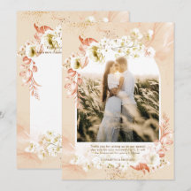 Foto oral Floral do Peach Coral Moderno, OBRIGADO