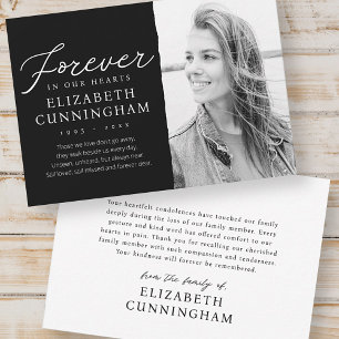 Cartão De Agradecimento Foto para sempre em nosso Memorial Moderno