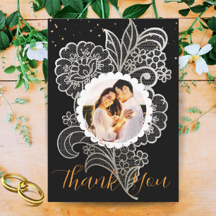 Cartão De Agradecimento Foto Personalizada de Aniversário de Casamento Ele