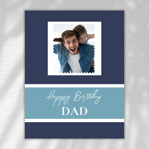Cartão De Agradecimento Foto personalizada de aniversário do pai