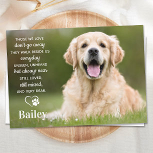 Cartão De Agradecimento Foto personalizada de cão Pet Memorial Pet Perde P