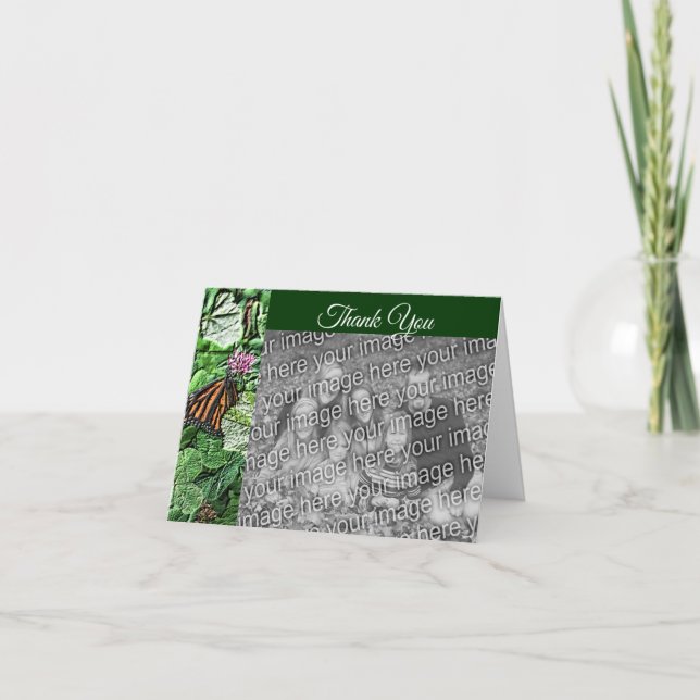 Cartão De Agradecimento Foto personalizada de casamento da borboleta Monar (Frente)