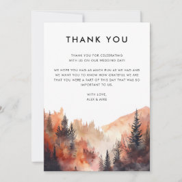 Cartão De Agradecimento Foto Personalizada De Casamento Da Montanha Modern